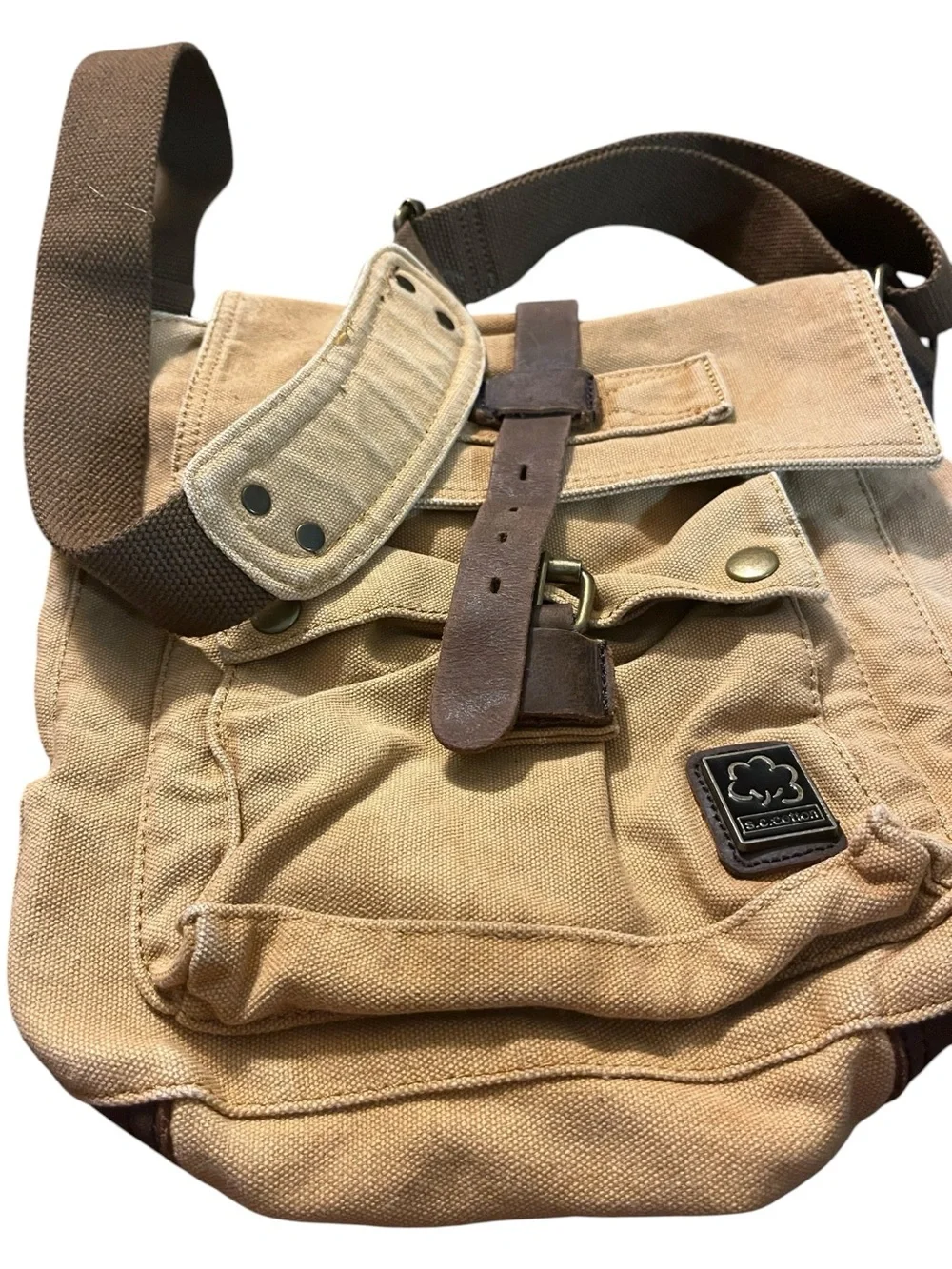 S.E. Cotton Vintage Style Canvas Crossbody/Messenger Bag